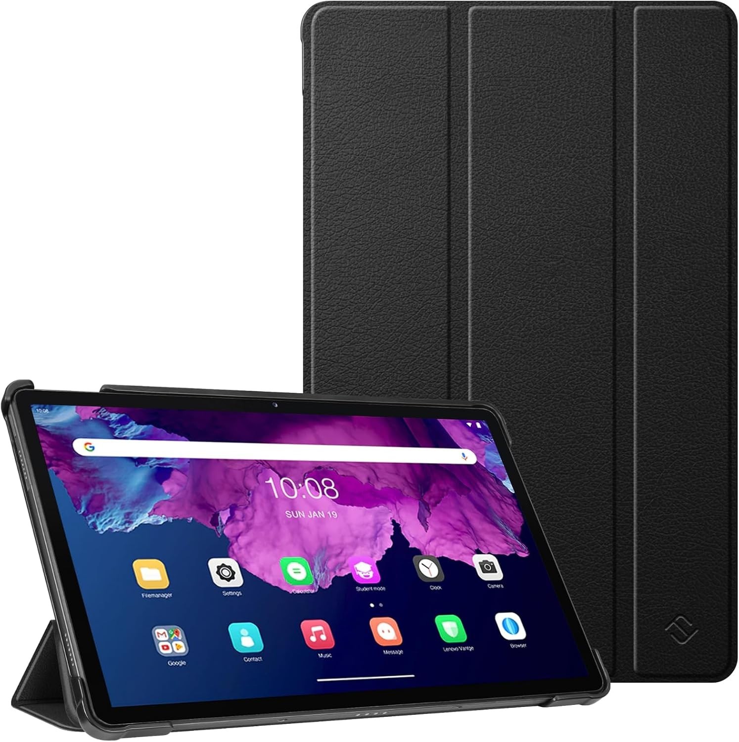 Lightweight Slim Shell Stand Cover Case for Lenovo Tab P11 Plus 2021, Black