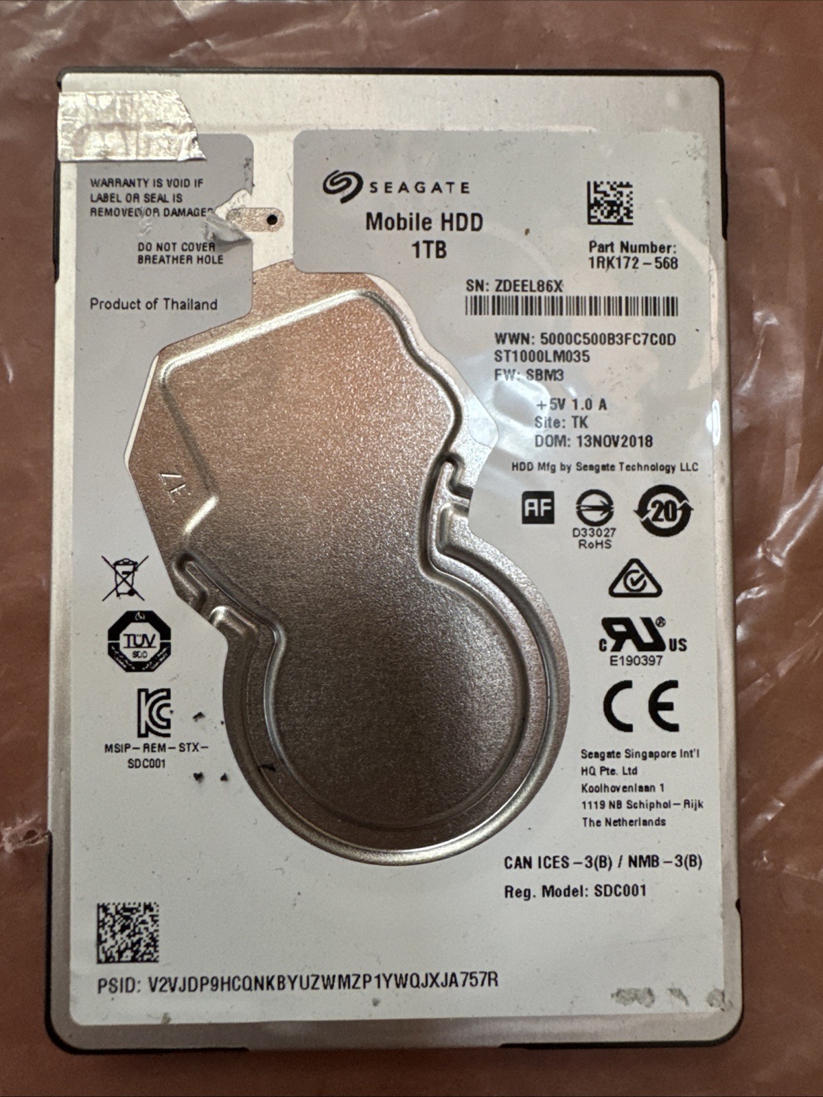 Seagate 1TB 2.5” SATA Laptop HDD ST1000LM035 5400RPM Tested Good SMART