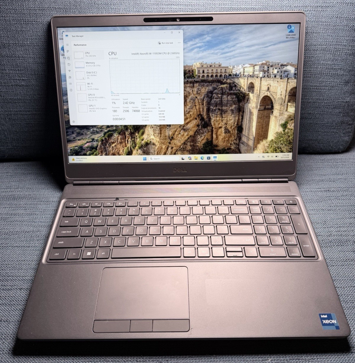 Dell Precision 7560 laptop| Xeon W-11955M | 32GB | 1TB | A3000 | Win 11 |
