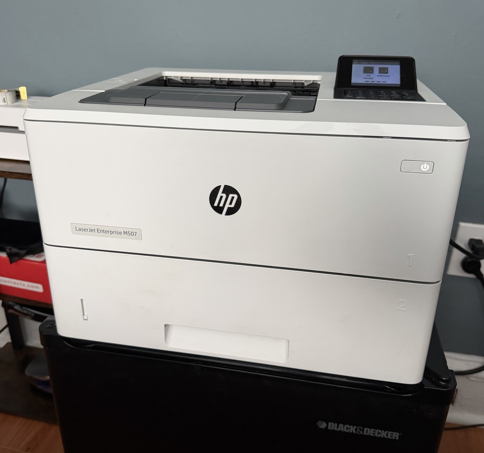 HP LaserJet Enterprise M507 Monochrome Printer 1PV87A With Cables TESTED