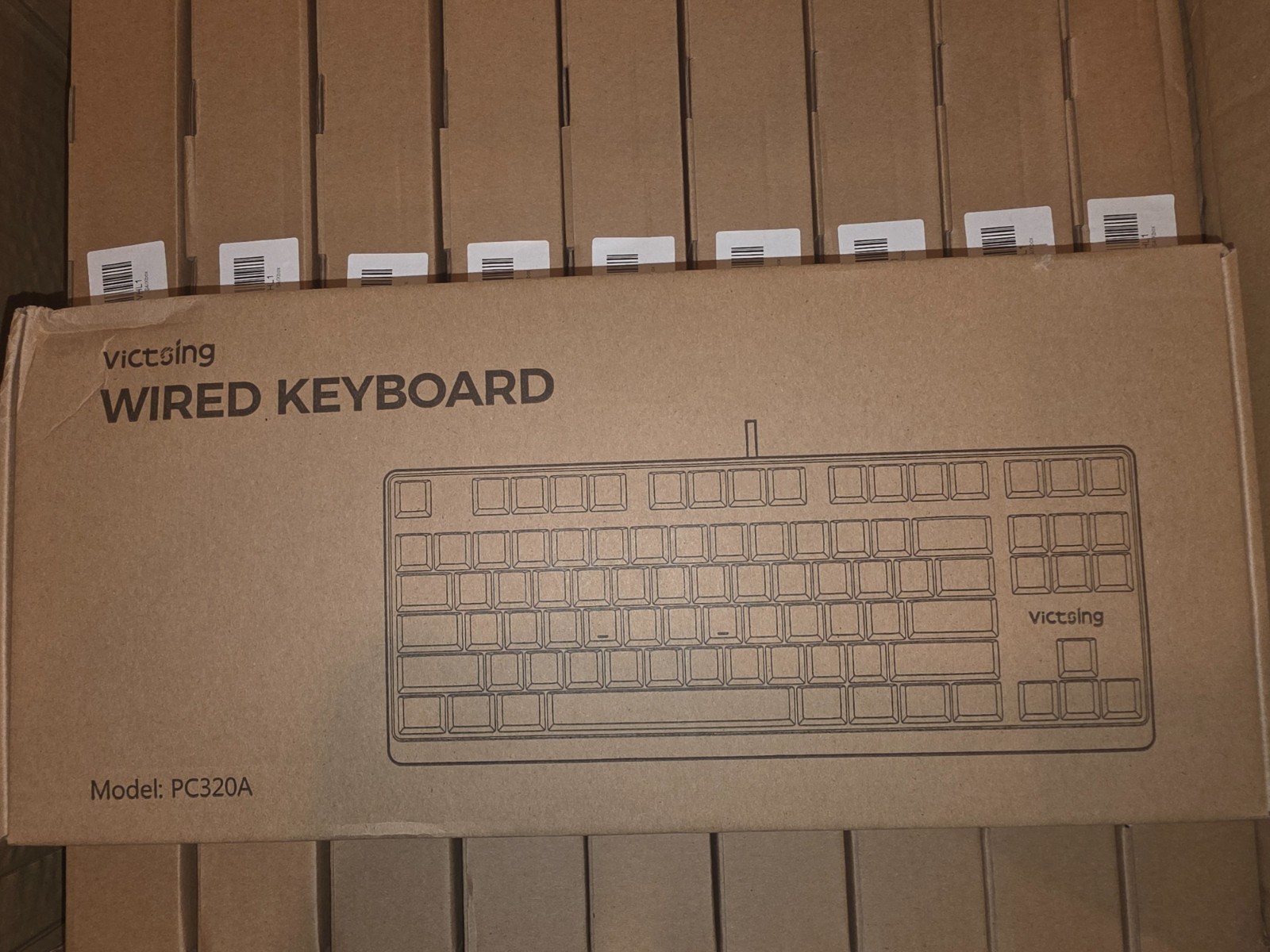 Victsing Wired Gaming Keyboard PC320A Black Clicky Mechanical Keyboard RGB TKL