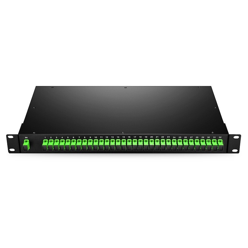 1x32 PLC Fiber Splitter, 1U 19" Rack Mount, SC/APC, Singlemode-9876