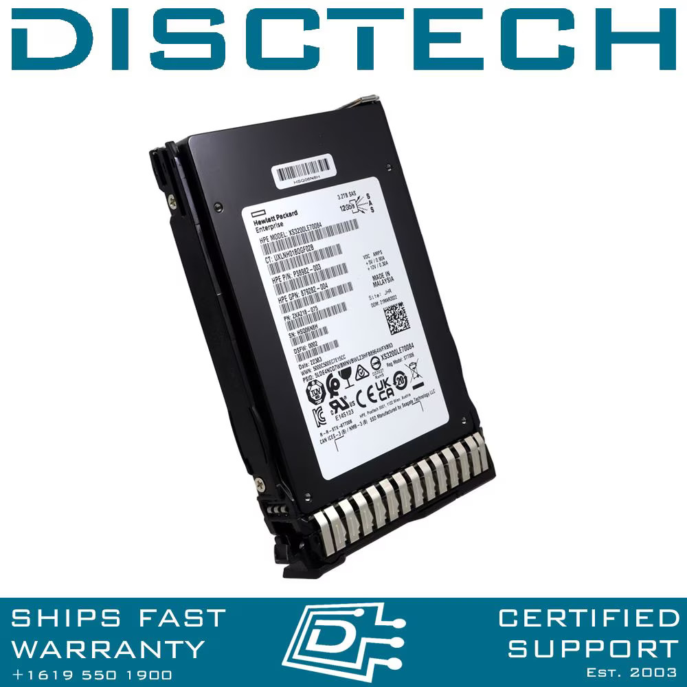 HPE P49052-B21 3.2TB SAS 12Gbps Mixed Use DS SC 2.5in SSD Proliant Gen10 Gen9