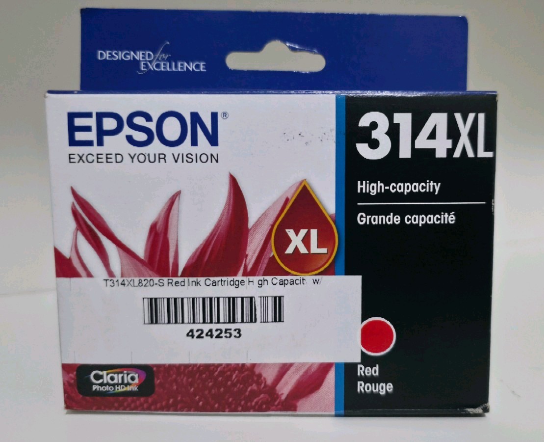 Epson 314XL Cartridge Red Ink Genuine OEM Claria Photo HD T314XL820-S XP-150 New