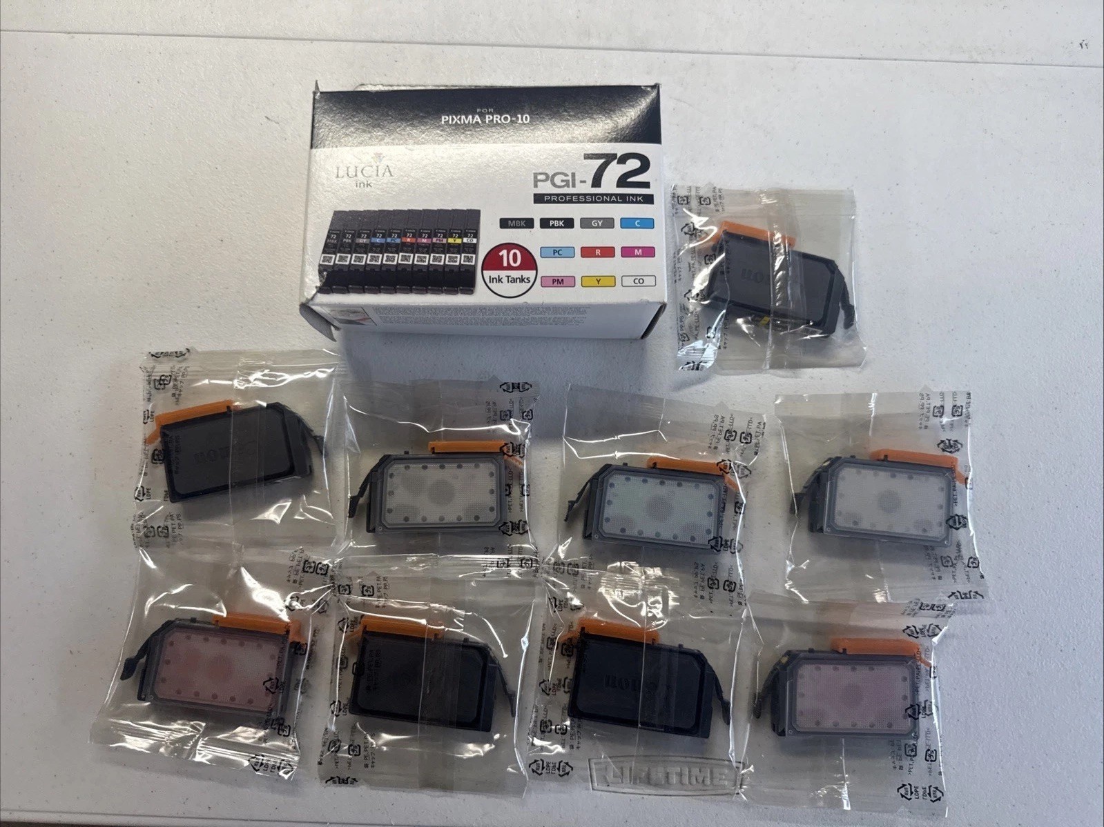 LOT TEN GENUINE CANON PGI-72 BLACK & COLOR INK CARTRIDGE TANK OEM PIXMA PRO-10
