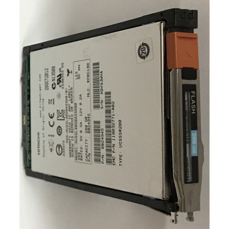 HUSSL402 CLAR200 - EMC 200GB SSD SAS 2.5" HDD for VNX5100, 5300, 5500, 5700,7...