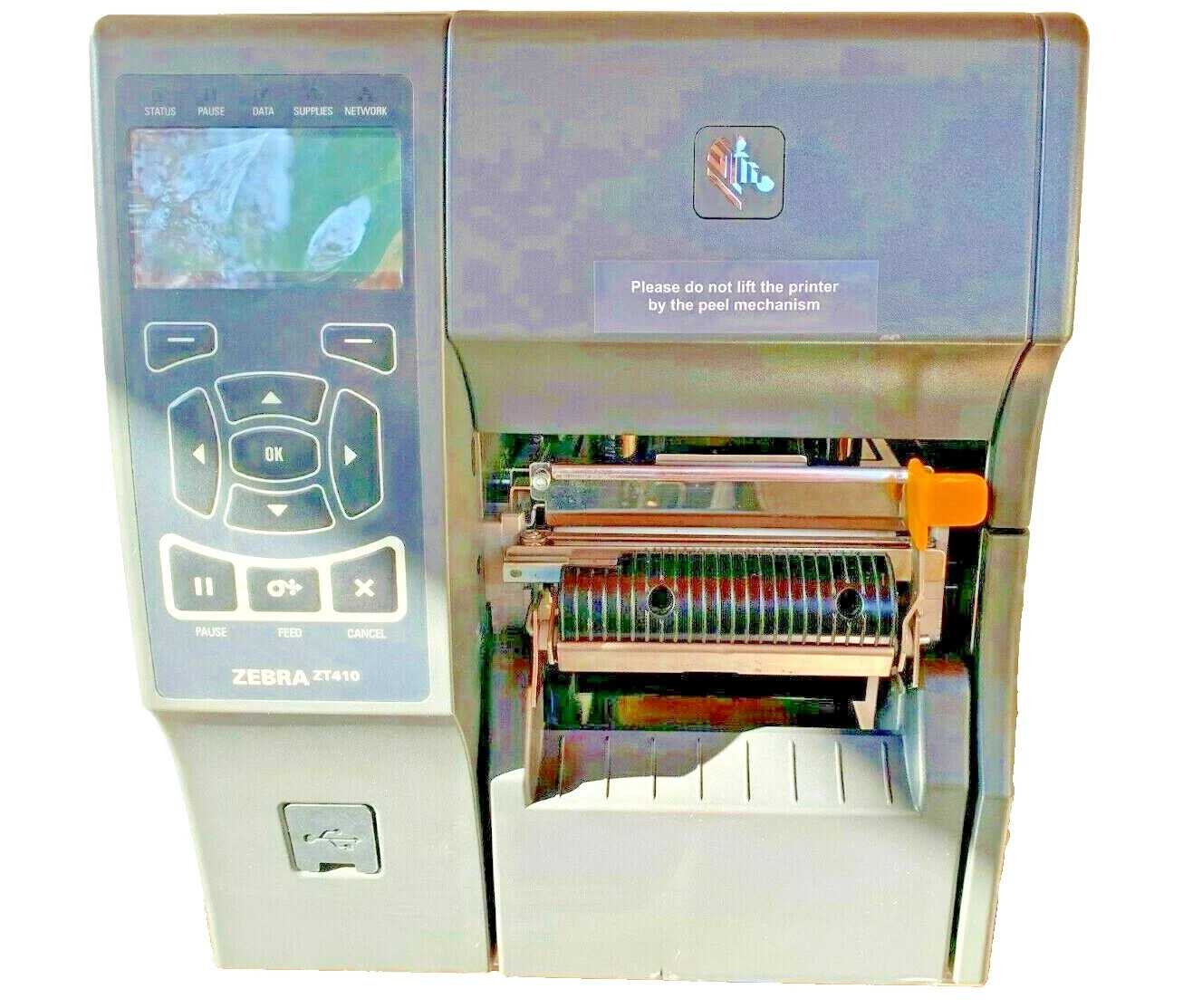 Zebra ZT410 DT Industrial Label Printer 123100-210 Peeler Rewinder UPS Firmware