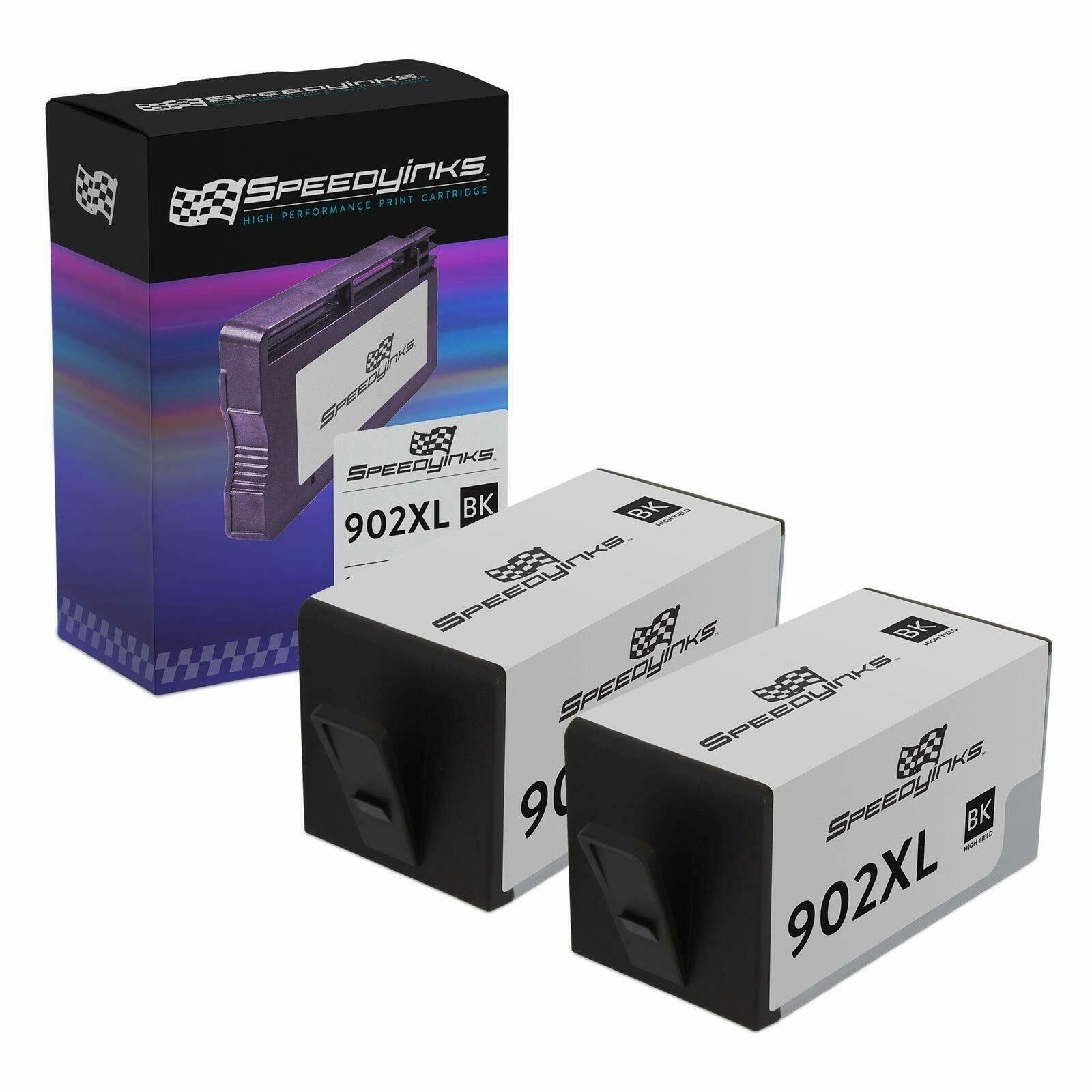 SPEEDYINKS 2PK Replacement for HP 902XL 902 T6M14AN HY Black Ink Cartridges