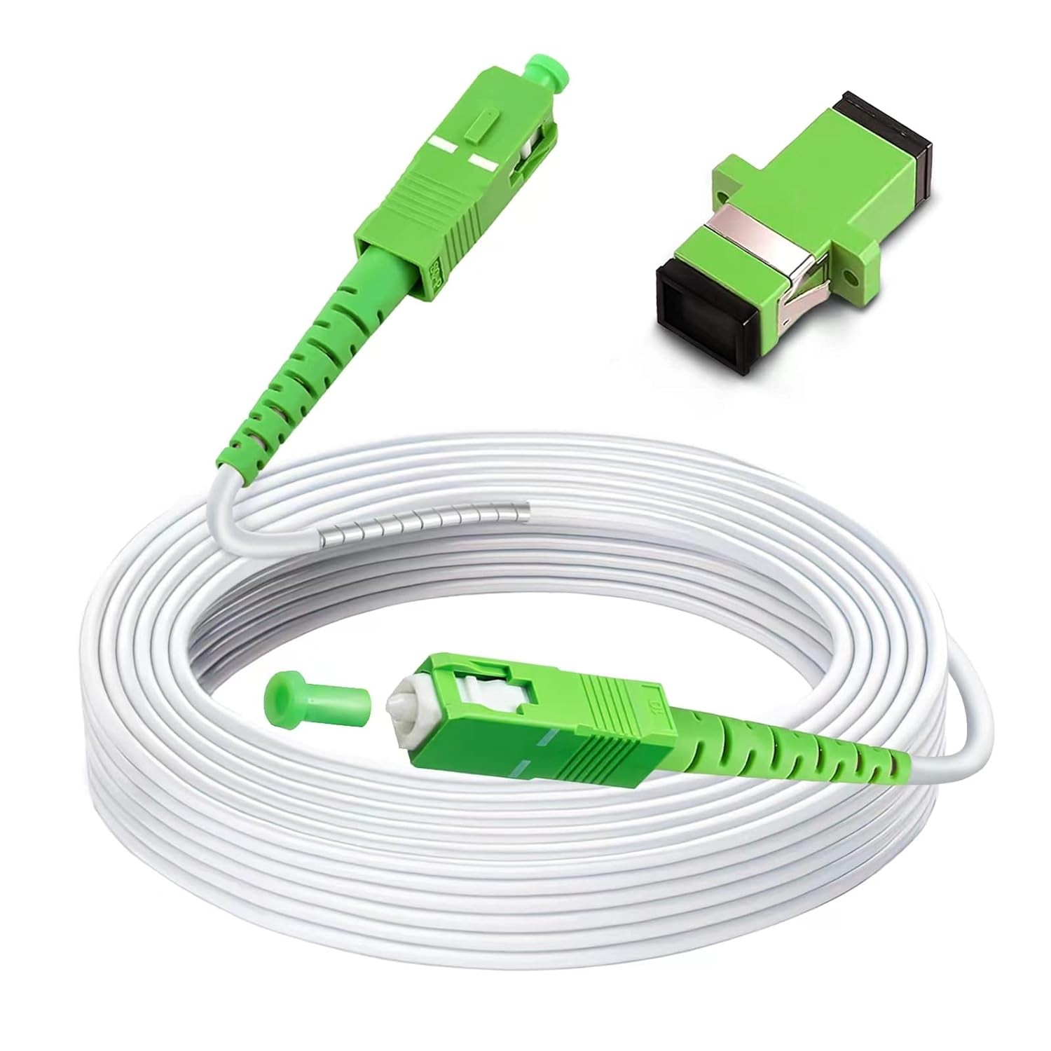 50ft (15 Meters) SC/APC to SC/APC Fiber Optic Internet Cable, Armored Single ...
