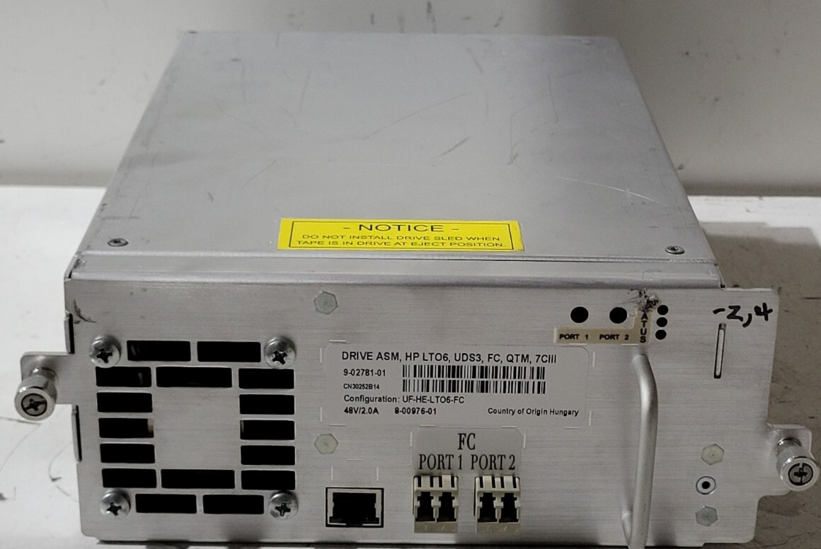 Quantum 9-02781-01 LTO6/FC TAPE DRIVE ASM HP UDS3 7CII UNTESTED