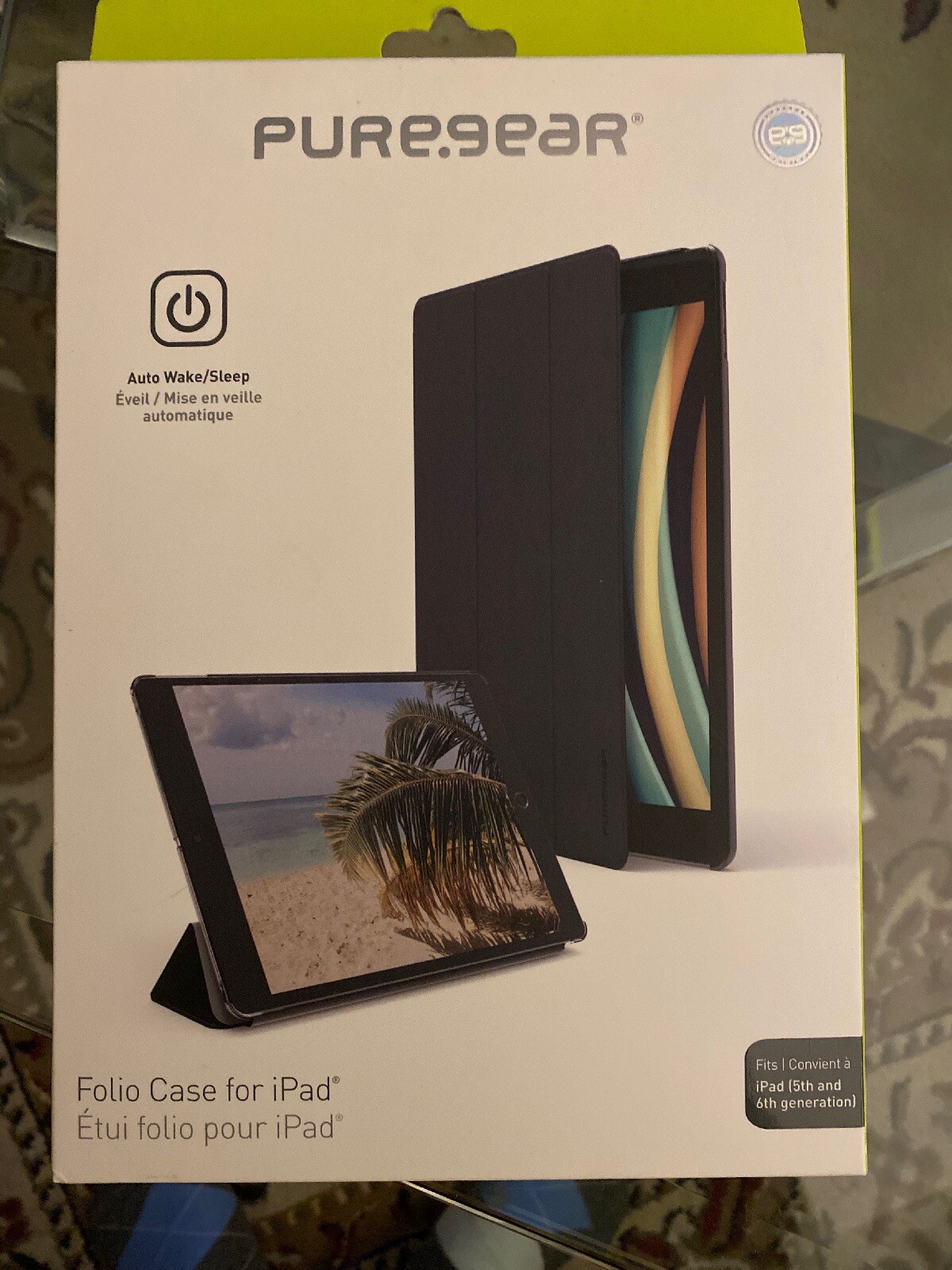 PureGear Folio Case for Apple iPad (5/6th Gen.)- Black/Clear (Slightly Used)