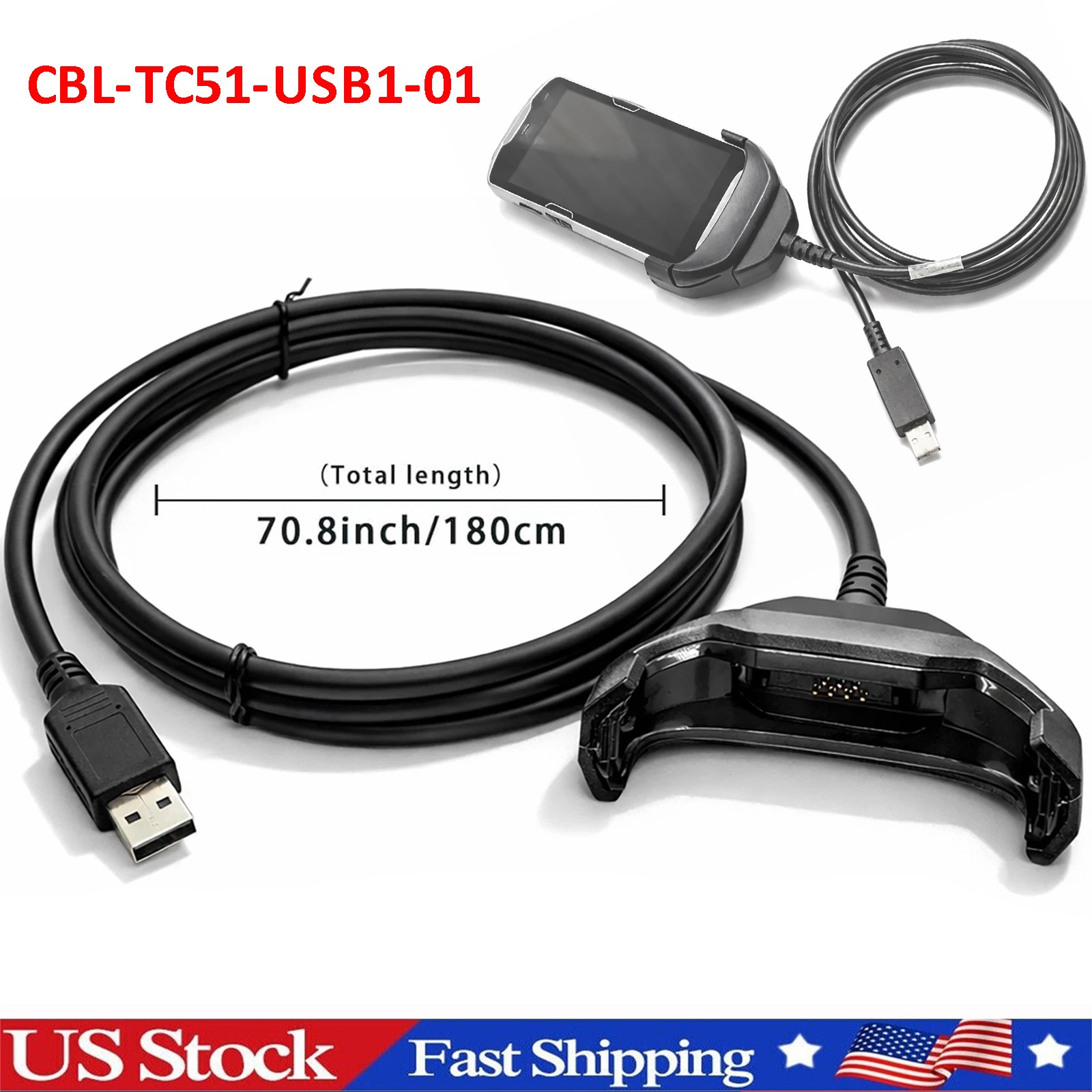 for Zebra CBL-TC51-USB1-01 USB Data Charger Cable for TC51 TC510K TC56 TC57