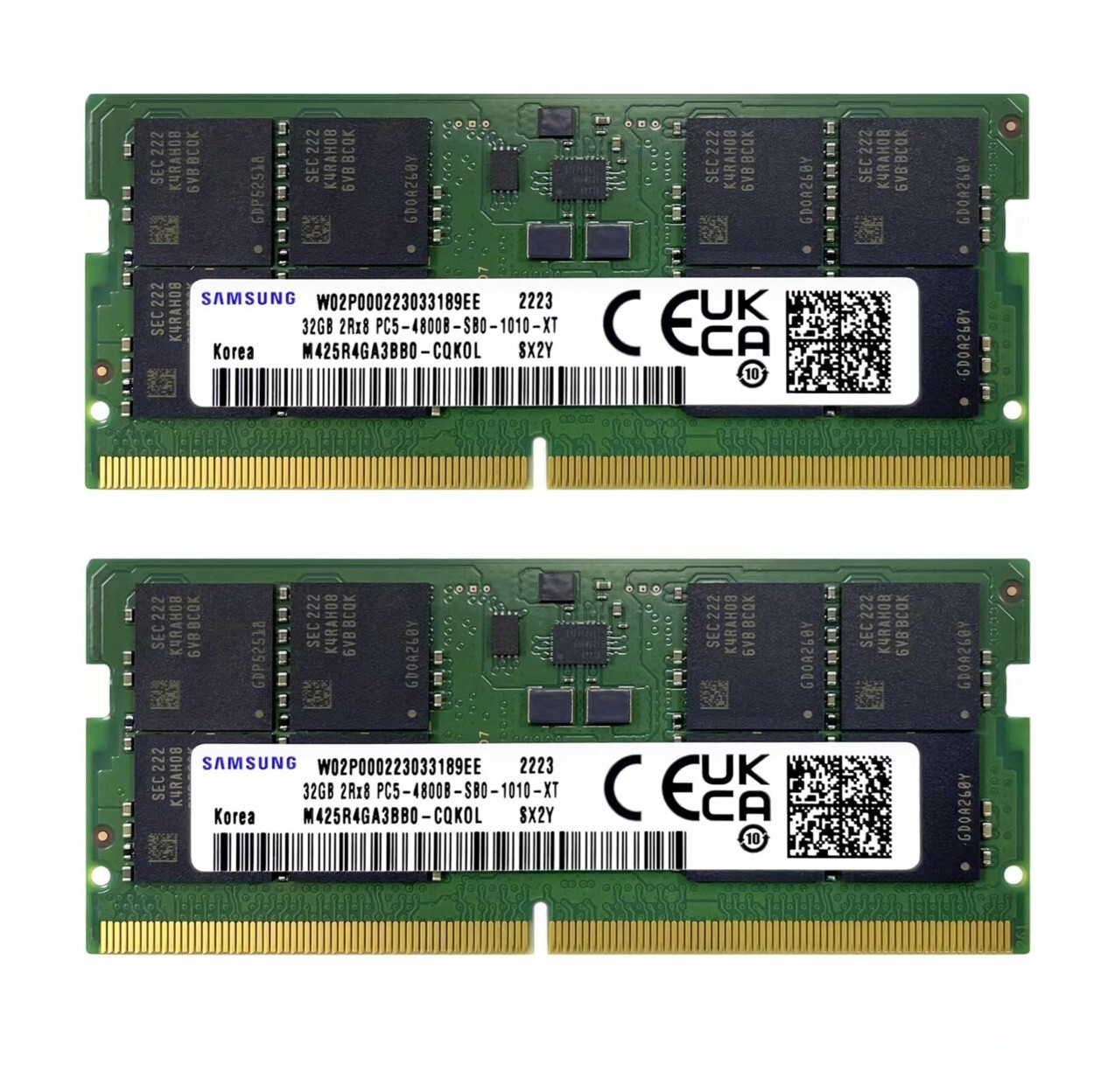 Samsung 64GB 2X32GB DDR5 4800MHz PC5-38400 SODIMM Memory Ram (M425R4GA3BB0-CQK)