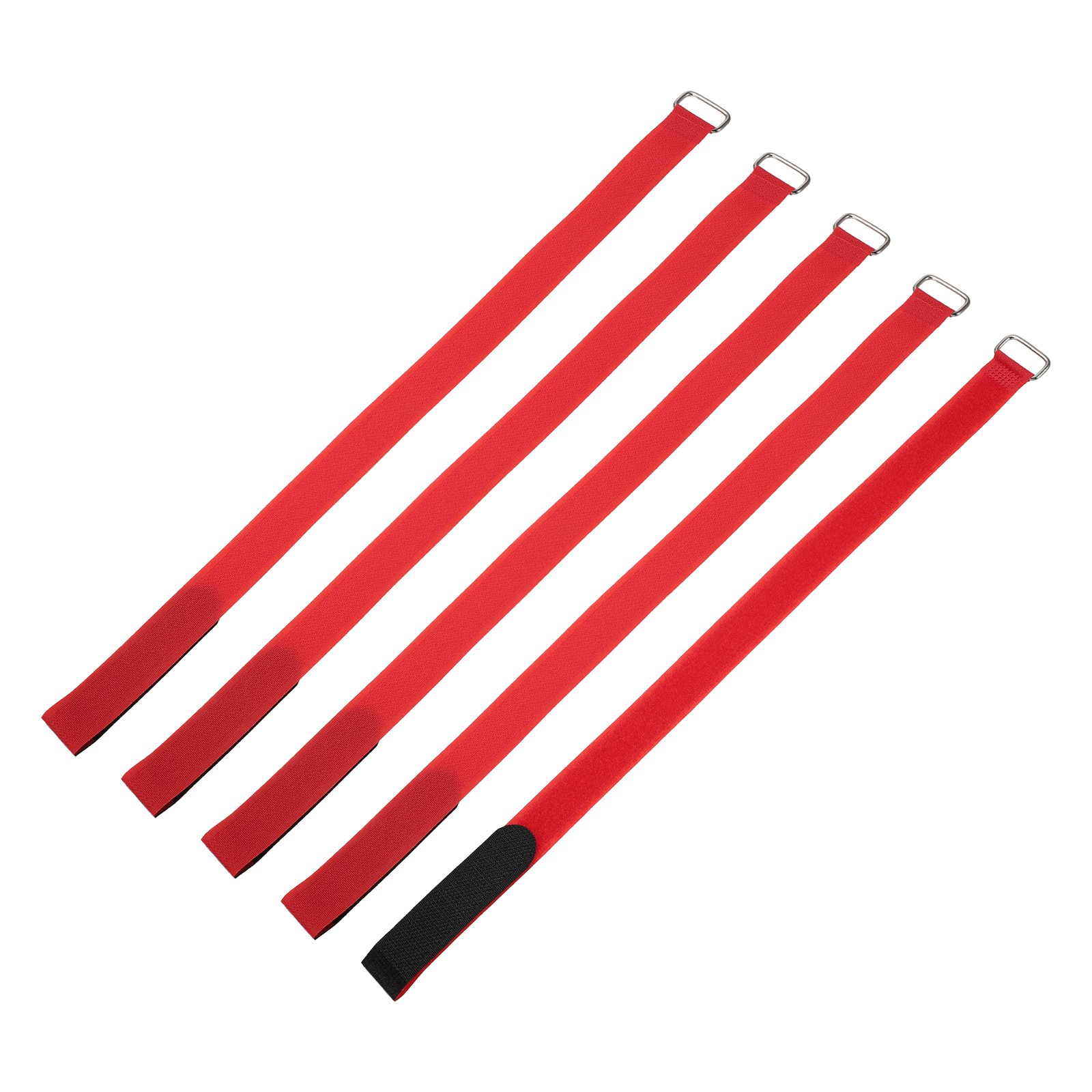 5Pcs Battery Tie Down Straps 0.8x18" Nylon Hold Down Hook Loop Strap, Red