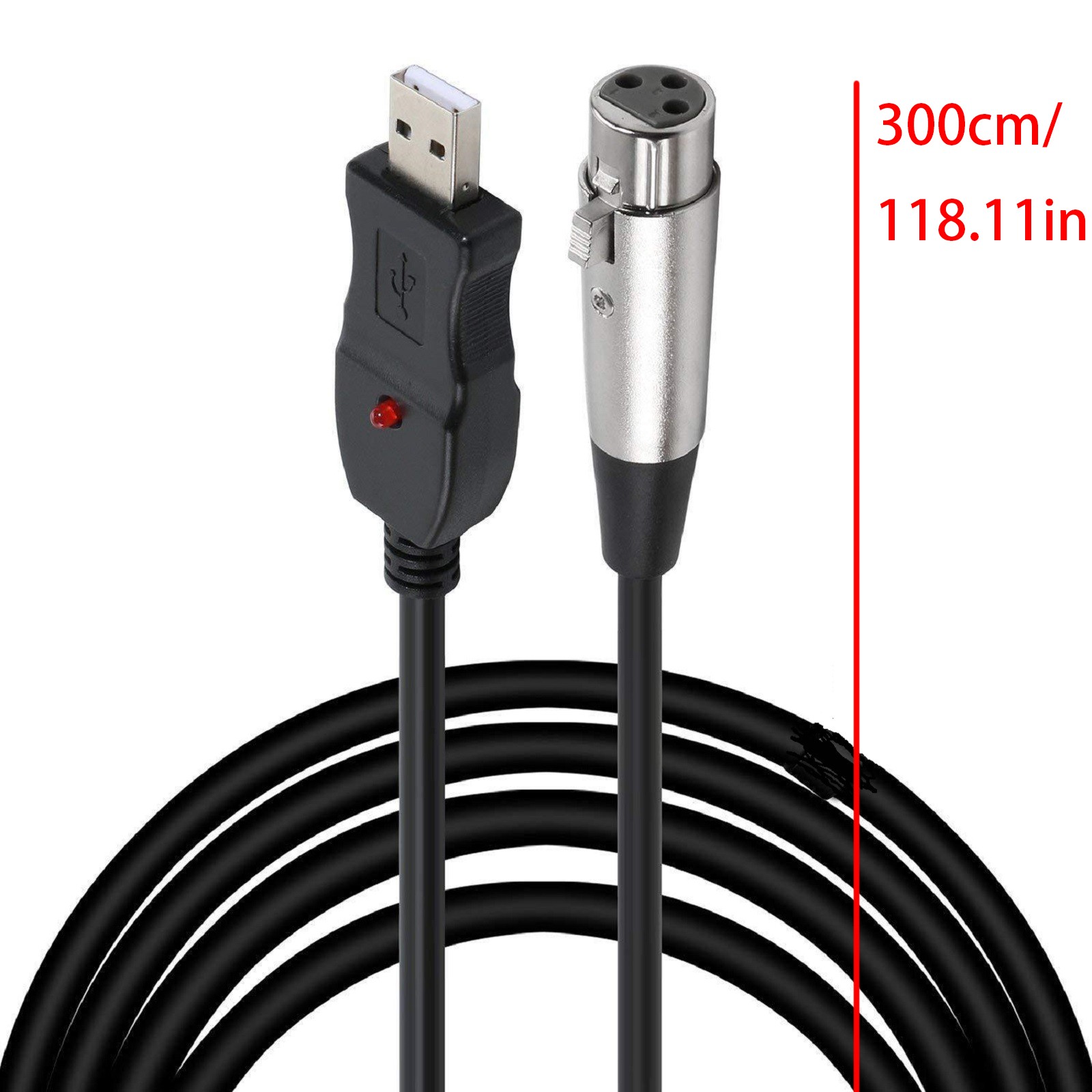 3M USB 2.0 Male to XLR Female Microphone Link Cable, USB Microphone Link Cable