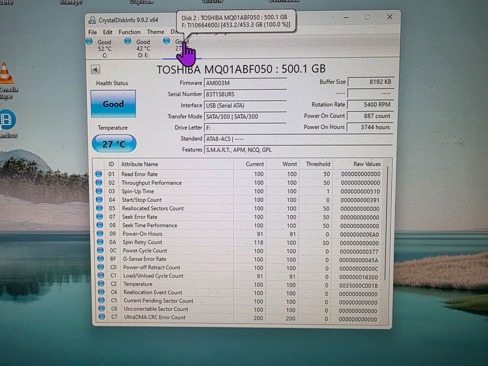 Toshiba MQ01ABF MQ01ABF050 500 GB 2.5" SATA III 5.4K Laptop Hard Drive
