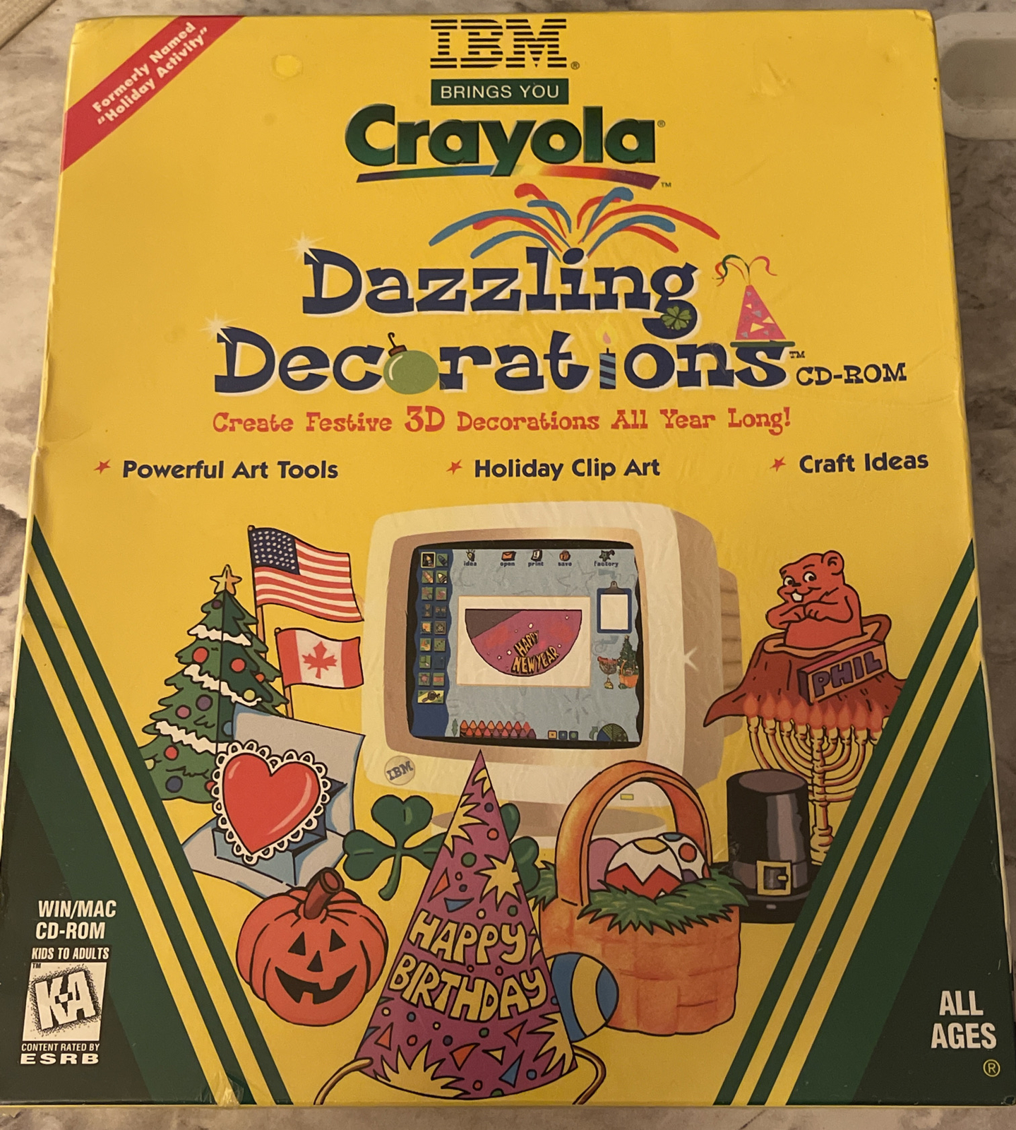 IBM's Crayola: Dazzling Creations for Windows or Mac CD-ROM New Sealed