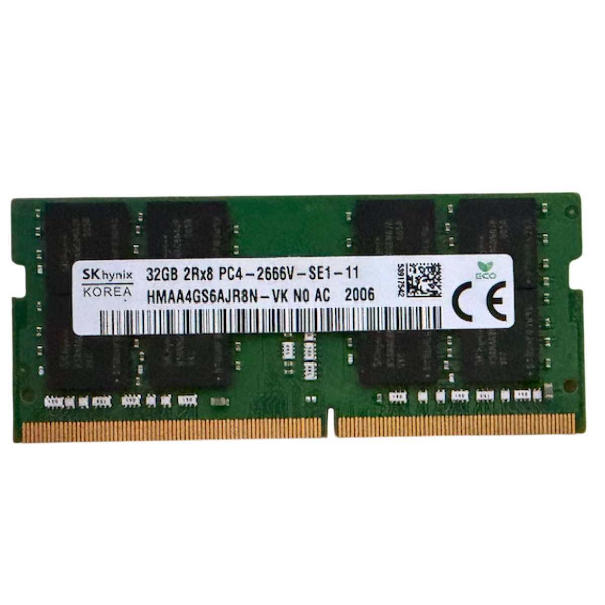 SK hynix 32GB DDR4 SO-DIMM 260-Pin PC4-2666V 2Rx8 RAM HMAA4GS6AJR8N- VK