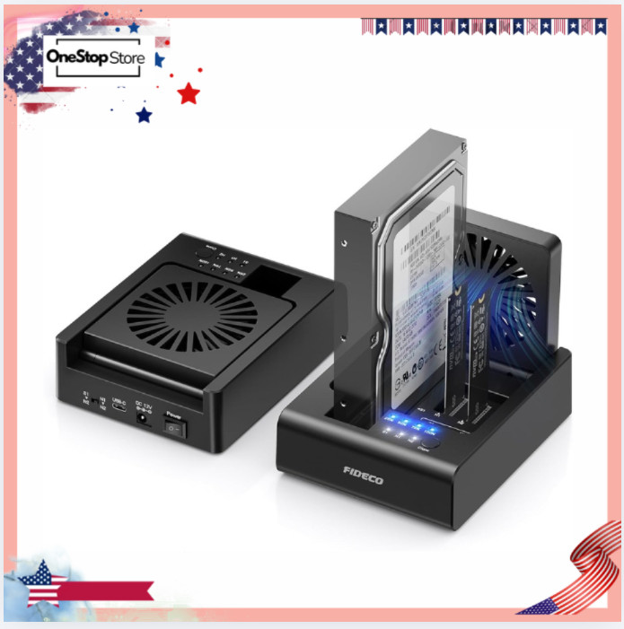 3 Bay M.2 NVMe SSD Cloner Dock SATA HDD Duplicator USB Drive Reader