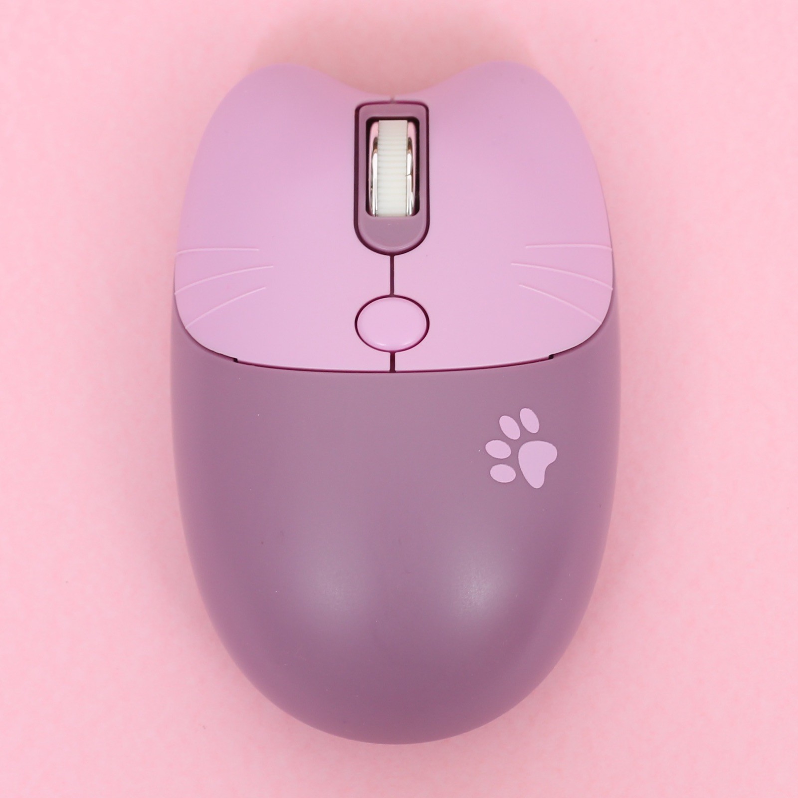 MOFII M3 Cute Pink & Purple Cat Paw Wireless Mouse with USB Receiver