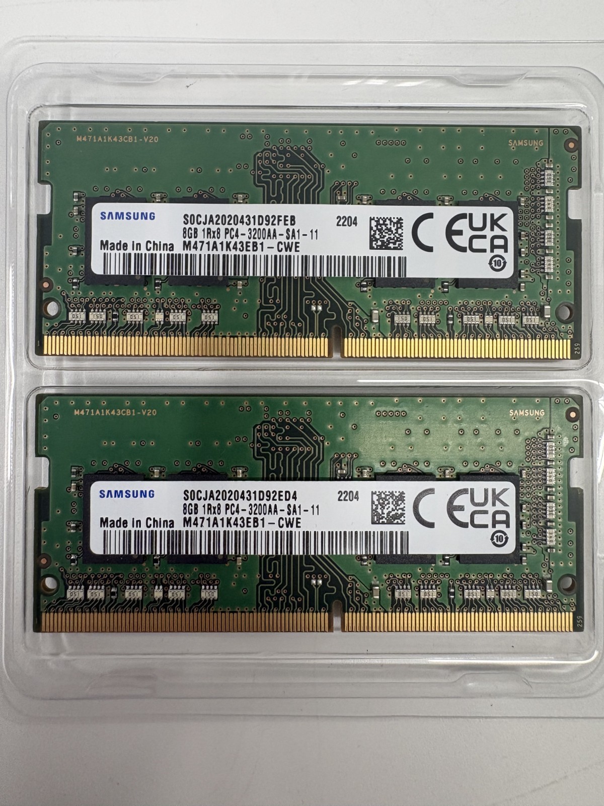 Samsung 16GB (2x8GB) DDR4 3200 SODIMM Laptop RAM M471A1K43EB1-CWE Tested Working