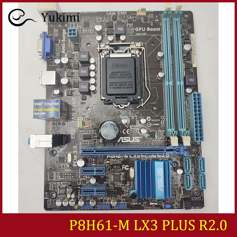 FOR ASUS P8H61-M LX3 PLUS R2.0 DDR3*2 LGA 1155 16GB VGA uATX Ｍotherboard Test OK