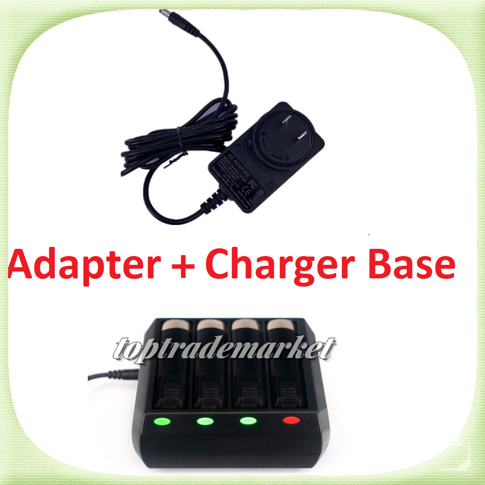 For Zebra  WT6000 RS6000 4-Port Battery Charger Cradle Base + Adapter