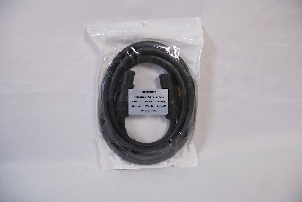 BESCOOS Professional IP65 Power Cable 10ft – powerCON Male to Female