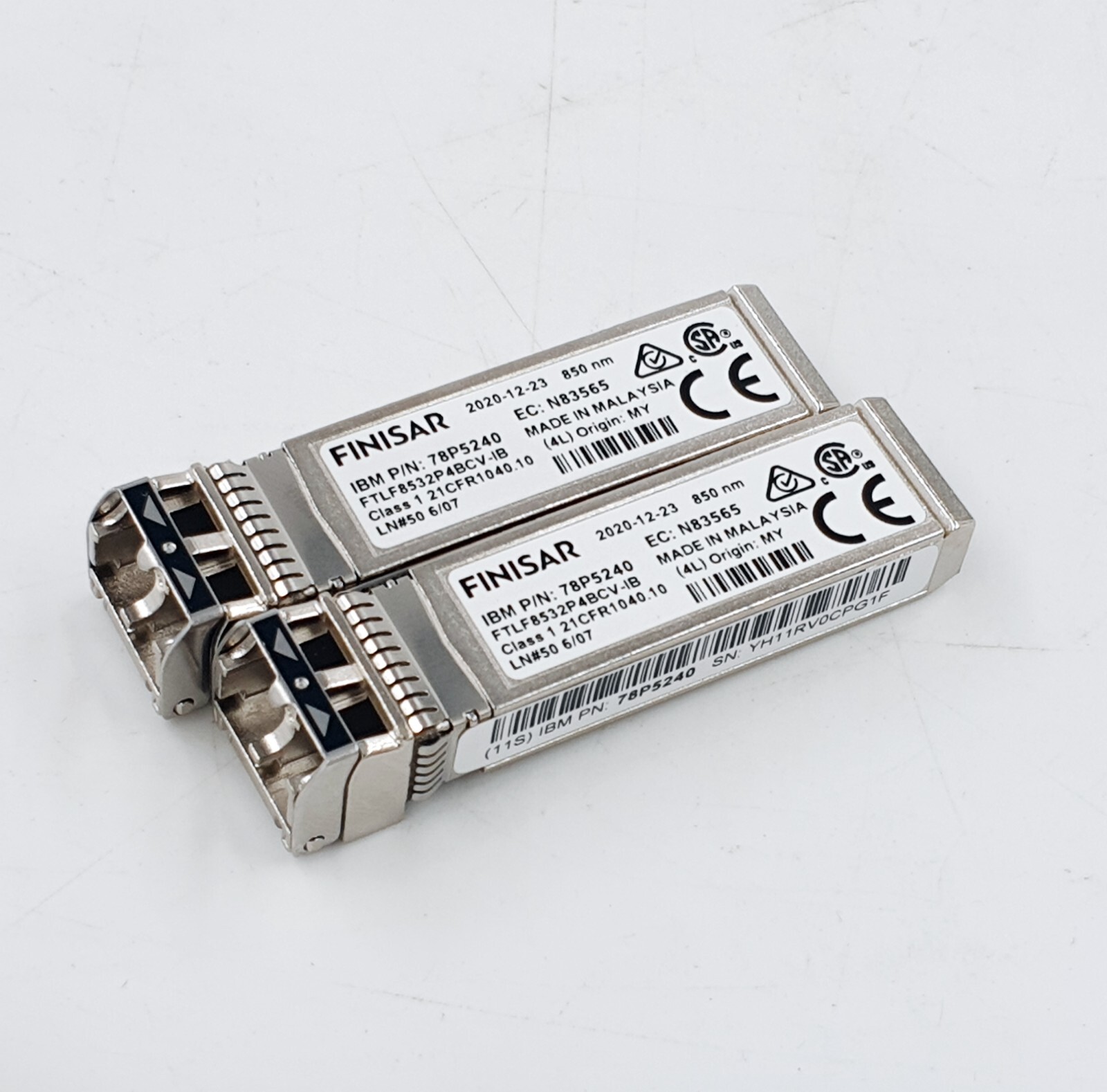 Lot of 2 IBM 78P5240 FTLF8532P4BCV-IB SFP28 32G FC Optical Transceiver Module