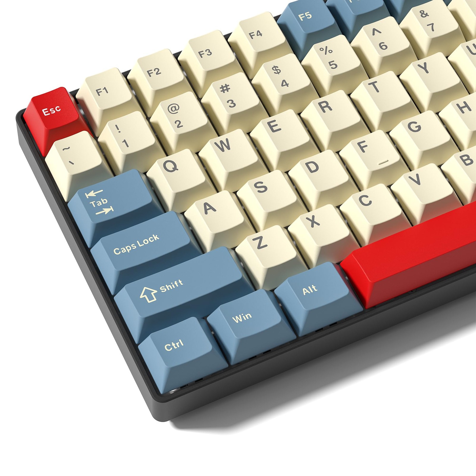 PBT Keycaps Set 139 Keys Doubleshot Cherry Profile Mechanical White Blue Red