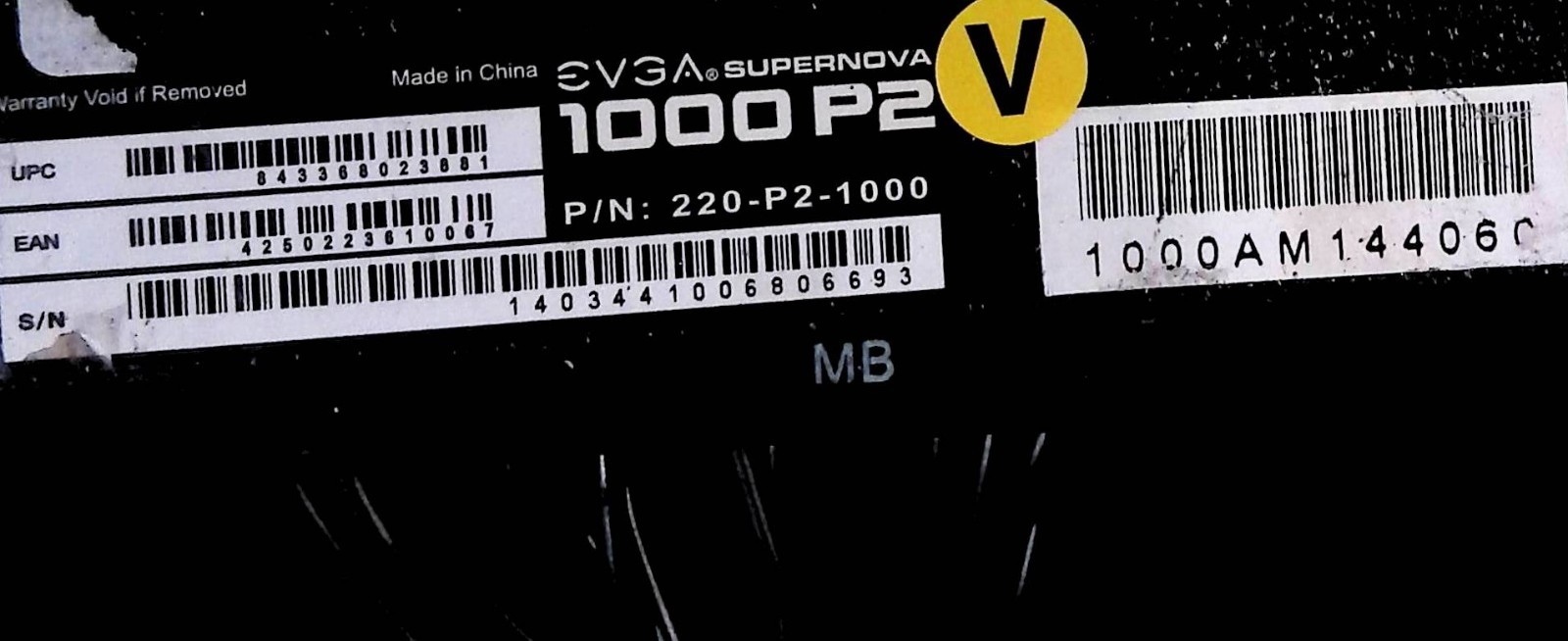 EVGA Supernova 1000 P 80 Plus Platinum Power Supply USED