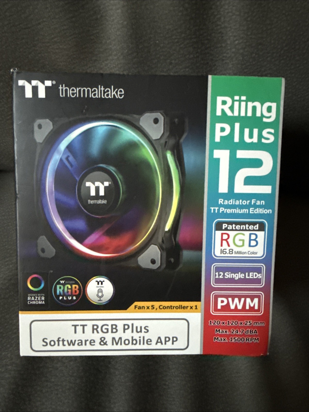 Thermaltake Ring Plus Premium 12 LED TTRGB+ Radiator 5 Fan Pack CL-F054-PL12SW-A