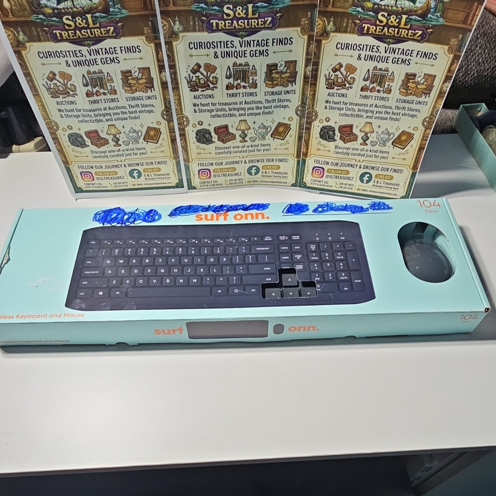 ONN Wireless Keyboard & Mouse Bundle 104 Keys 1600 DPI 2.4GHz Plug & Play Black