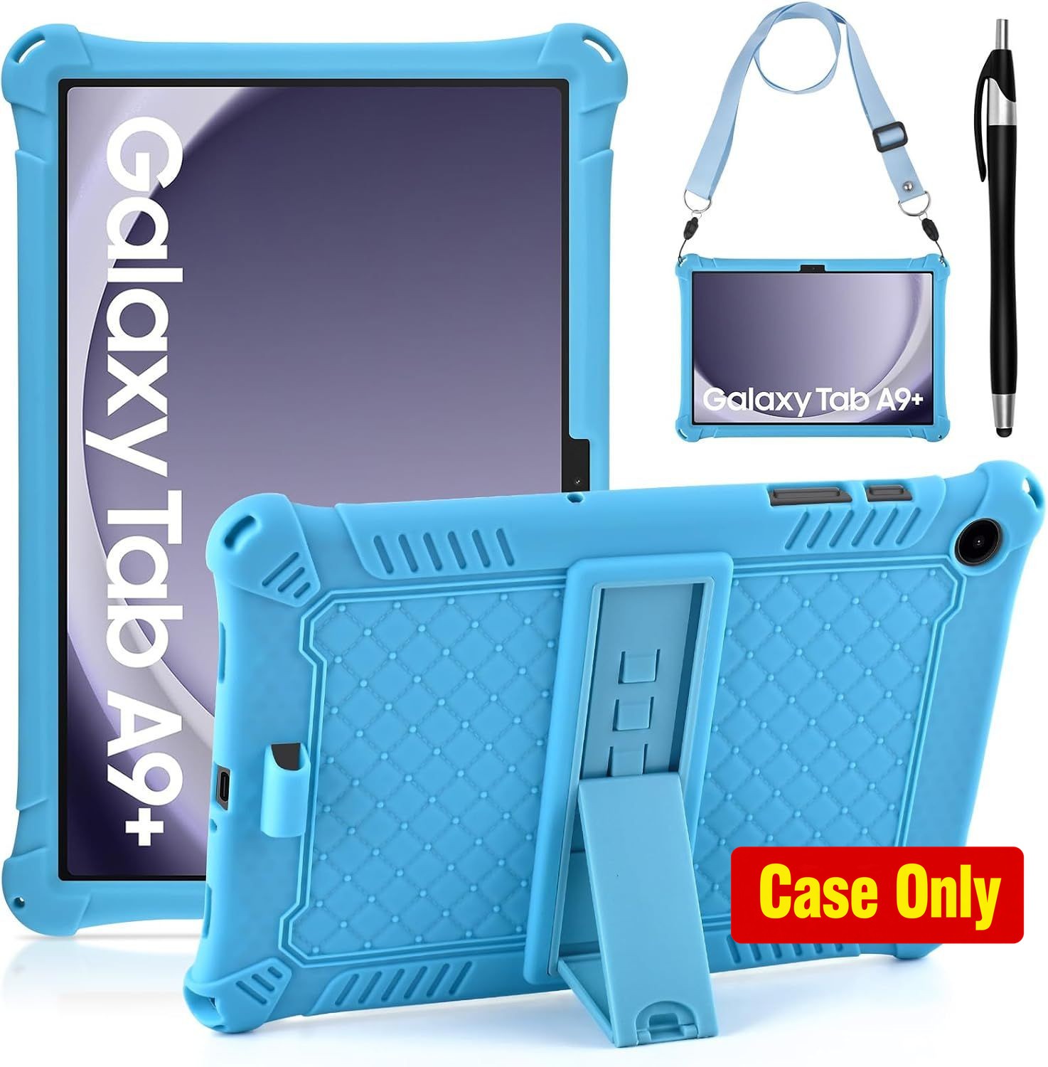 Tab A9 Plus 11 inch 2023 Case, Sky Blue, lightweight, silicone cover