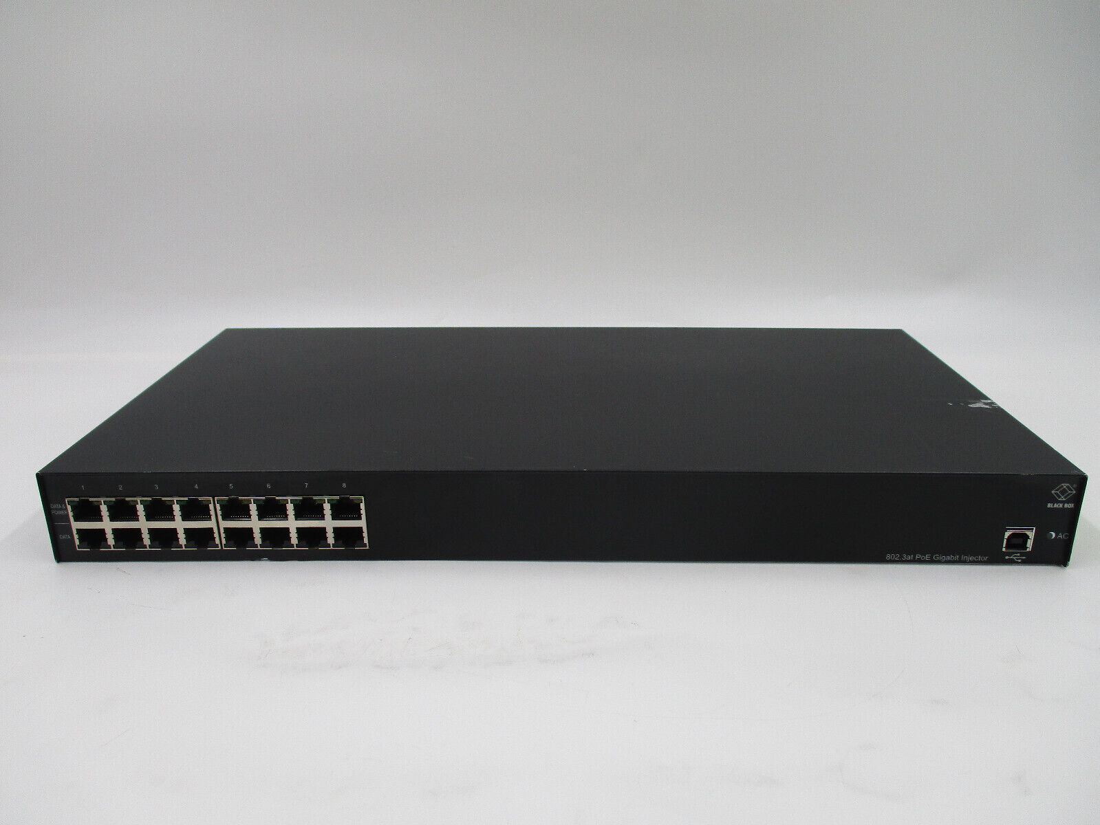 Black Box LPJ008A 16-Port PoE 802.3af Gigabit Injector Switch Tested Working