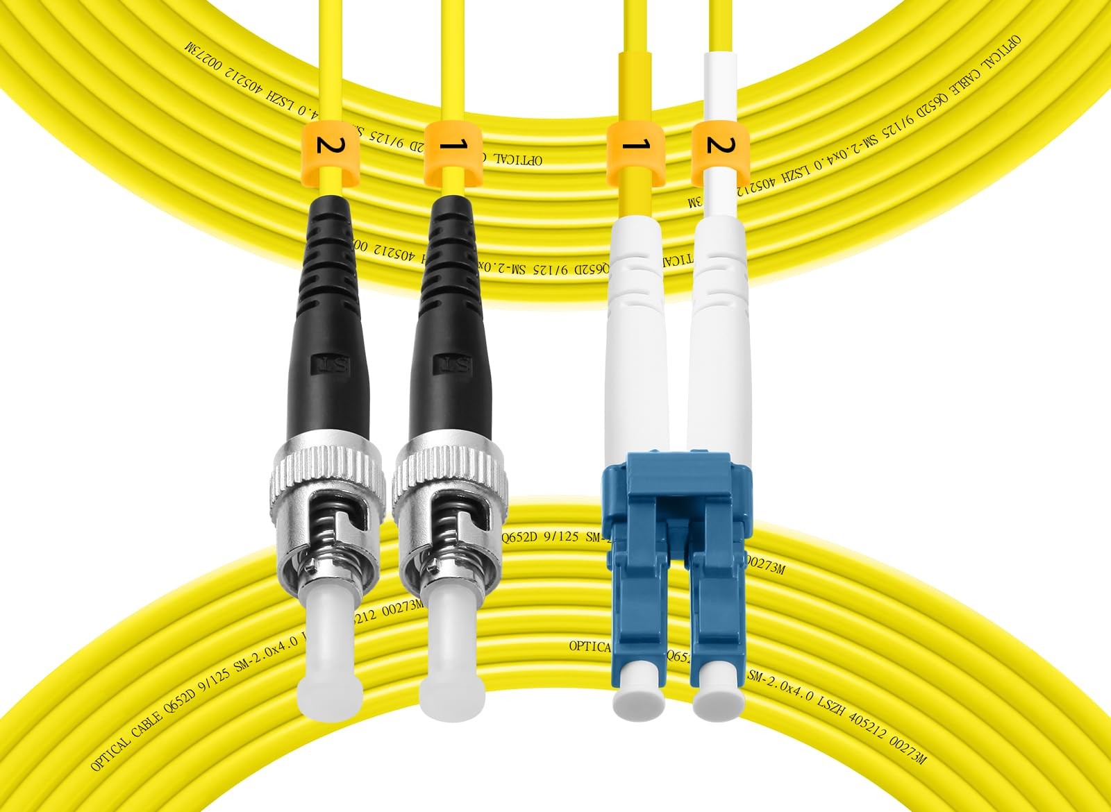 -OS2 LC to ST Fiber Patch Cable Single Mode Duplex, 3M(10ft)