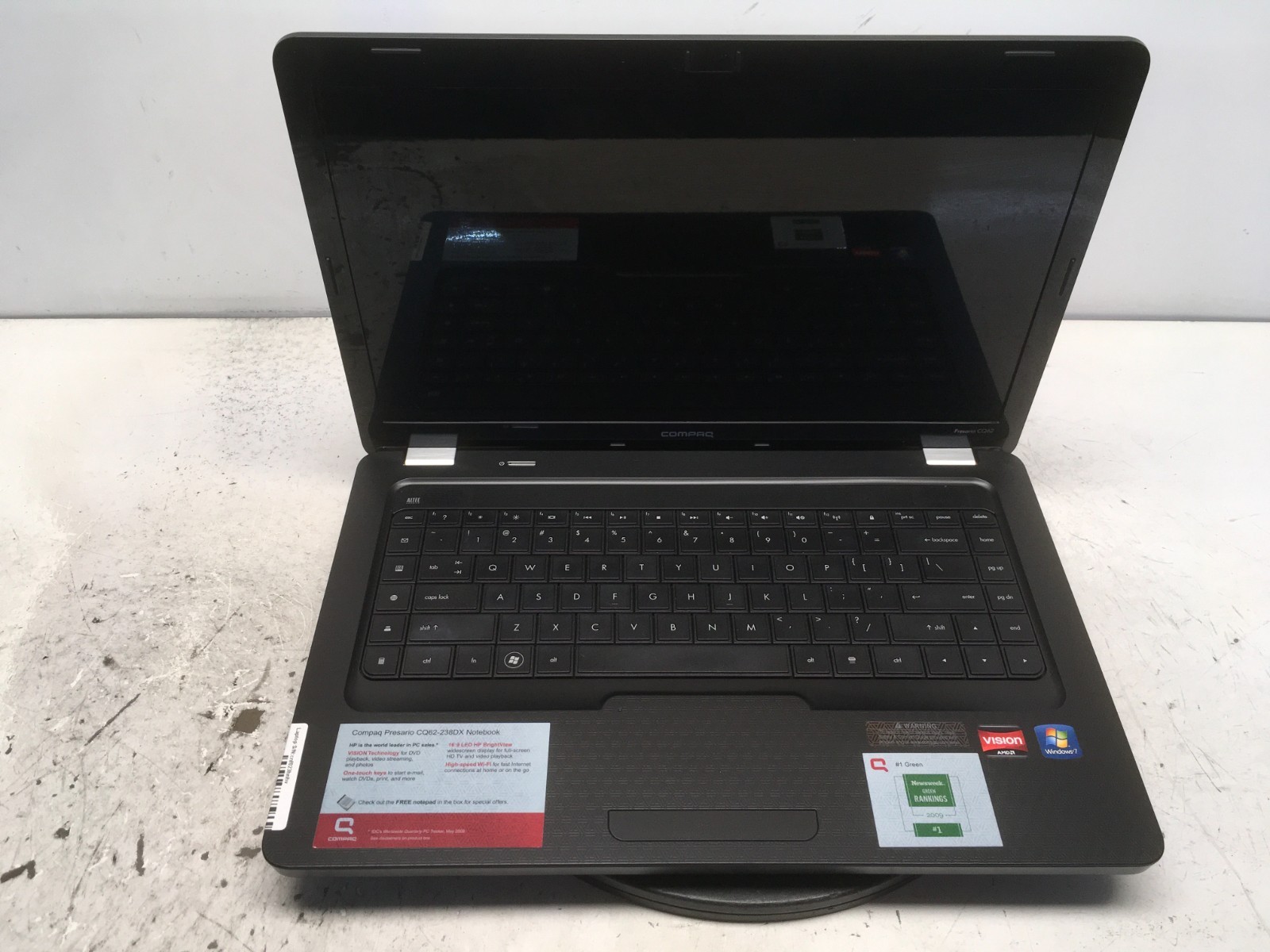 Compaq Presario CQ62-238DX AMD Athlon II P320 2100MHz 3 GB NO HDD No Batt