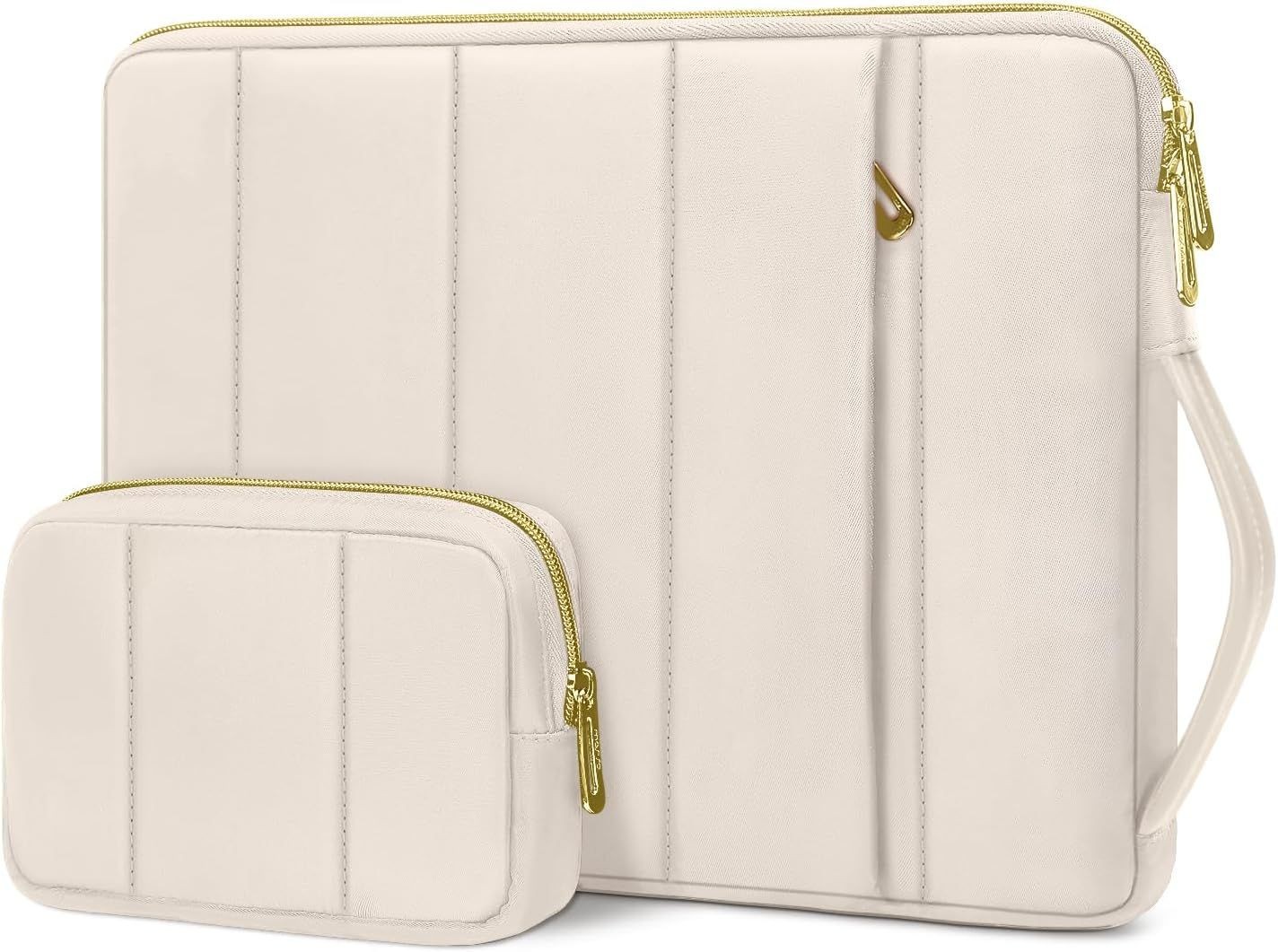 13-14 inch Laptop Case, 13.3 inch Puffy Laptop Sleeve for Your Device, Sand