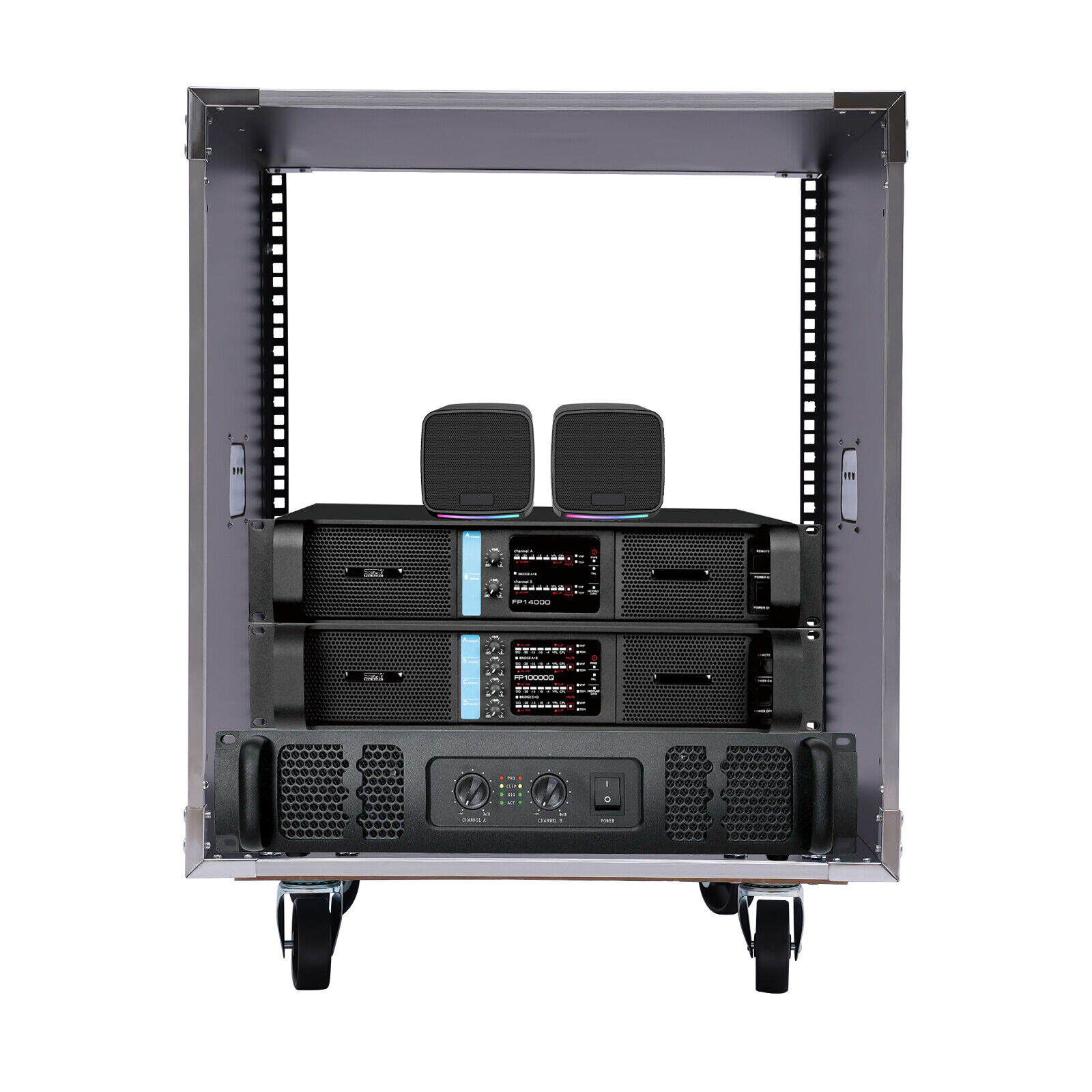 12U Portable Rolling Network Rack Swivel Caster Wheels Audio Equipment Rack NEW