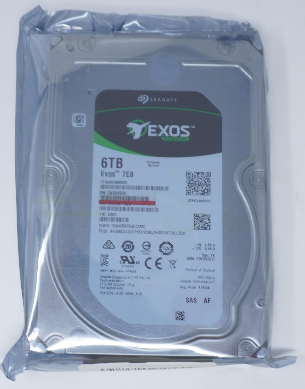 FOR Seagate ST6000NM0095 EXOS 6TB 7.2K 12Gbps 256MB Cache 3.5" SAS Hard Drive