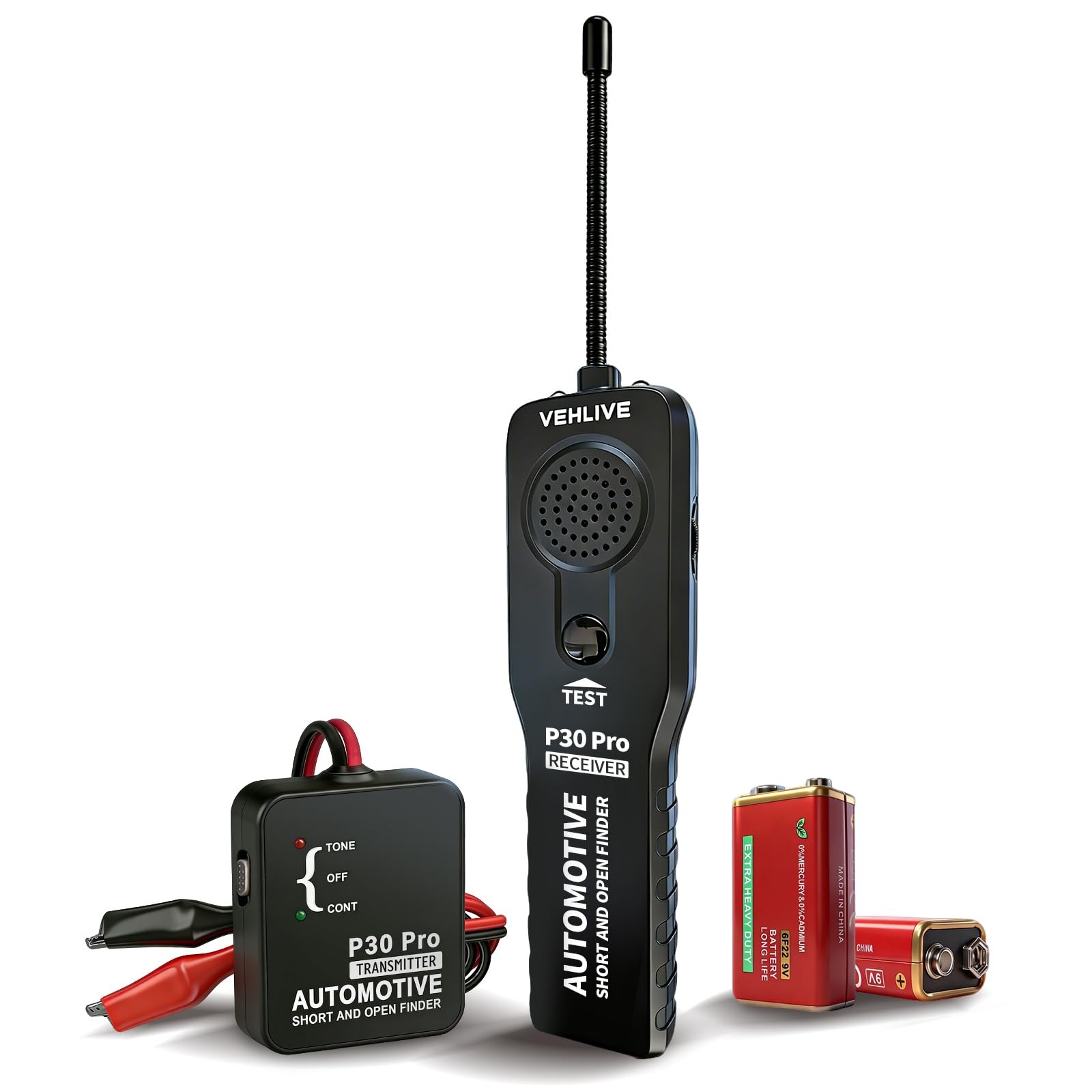 VEHLIVE P30 Pro Automotive Circuit Tracer, Electrical Wire With Battery 