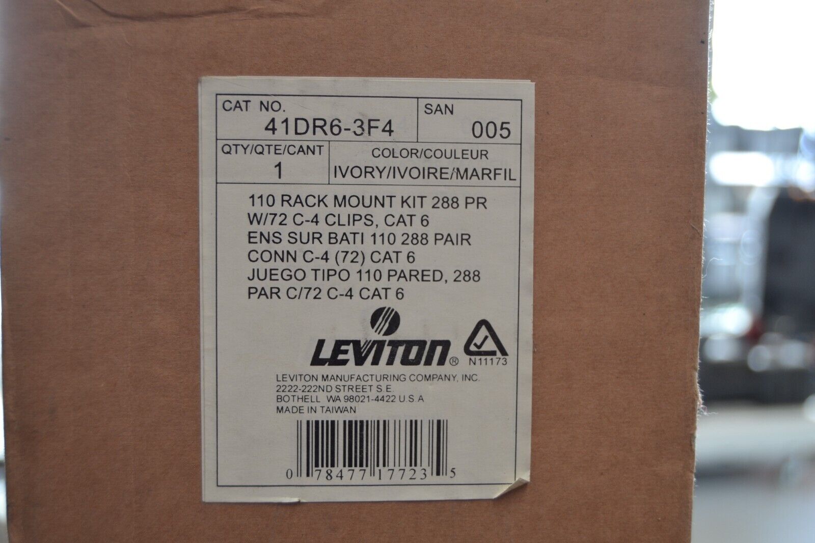 Leviton - 41DR6-3F4 - 110 Rack Mount Kit - 288 Pr w/ 72 C-4 Clips Cat 6 -  NEW