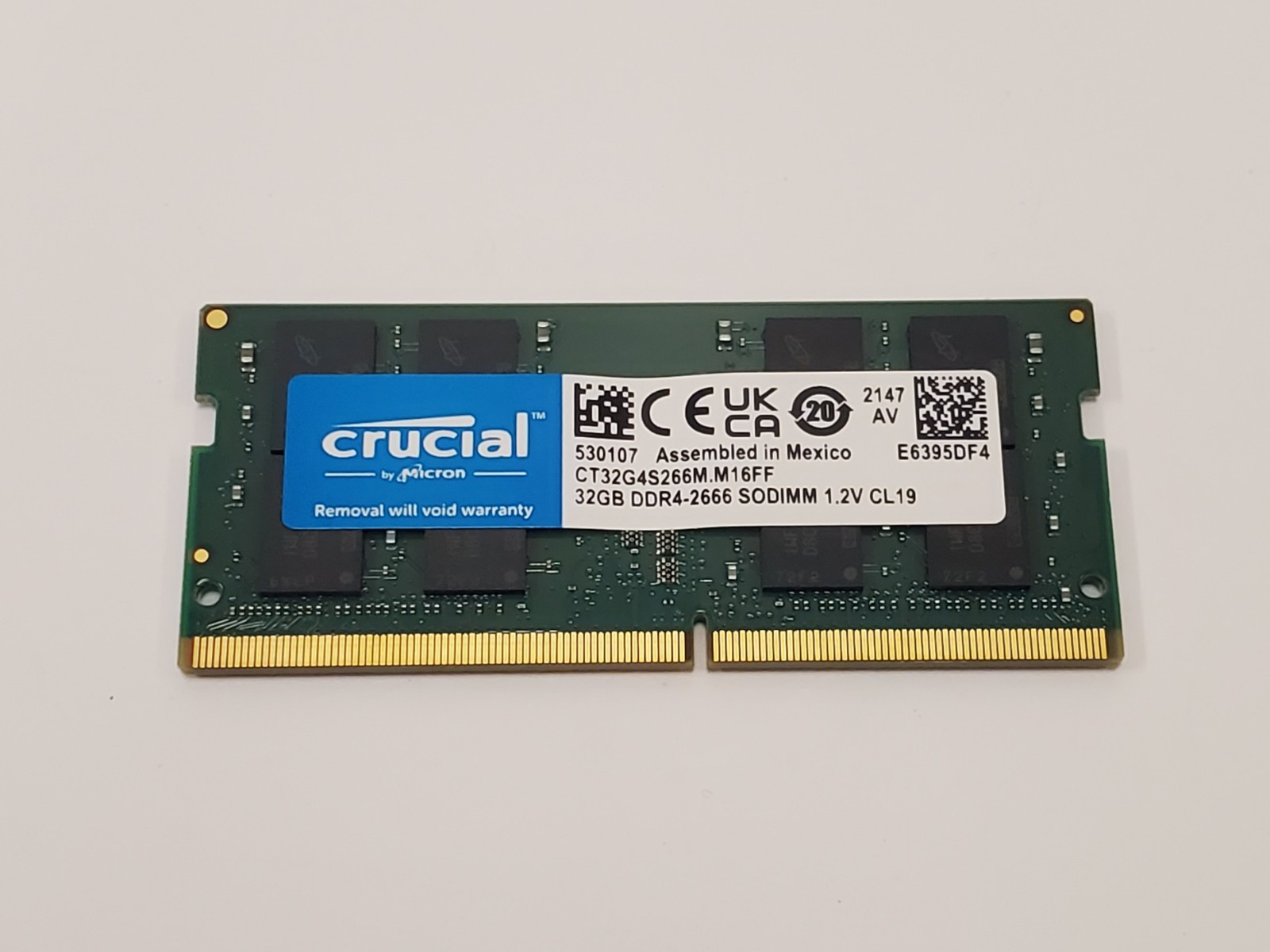 Crucial 32GB DDR4-2666 PC4-21300 SODIMM Laptop Ram Memory CT32G4S266M.M16FF