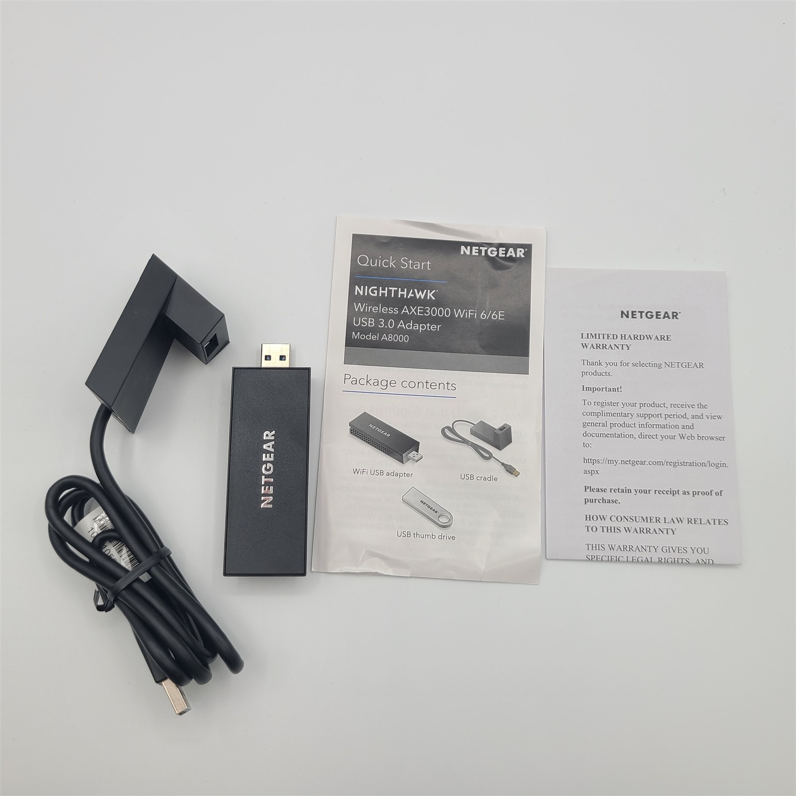 NETGEAR Nighthawk WiFi 6E USB 3.0 Adapter A8000 |Tri-Band Wireless Gigabit Speed