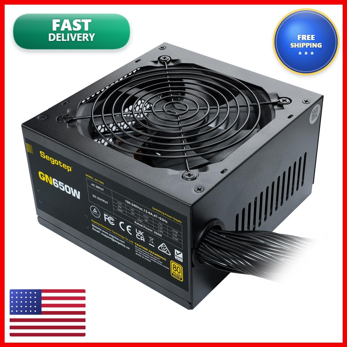 Segotep 650W ATX Power Supply 80 Plus Gold Certified
