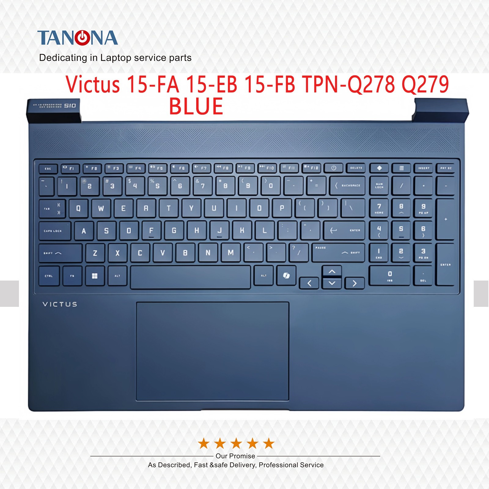 New For HP Victus 15-FA 15-EB 15-FB Palmrest Upper Case C Cover Bezel + Keyboard