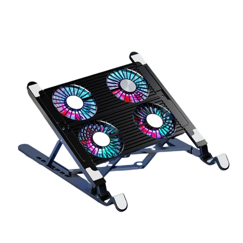 Laptop Cooling Pad Stand 4 Fans Adjustable Foldable 13-17.3in Notebook Cooler