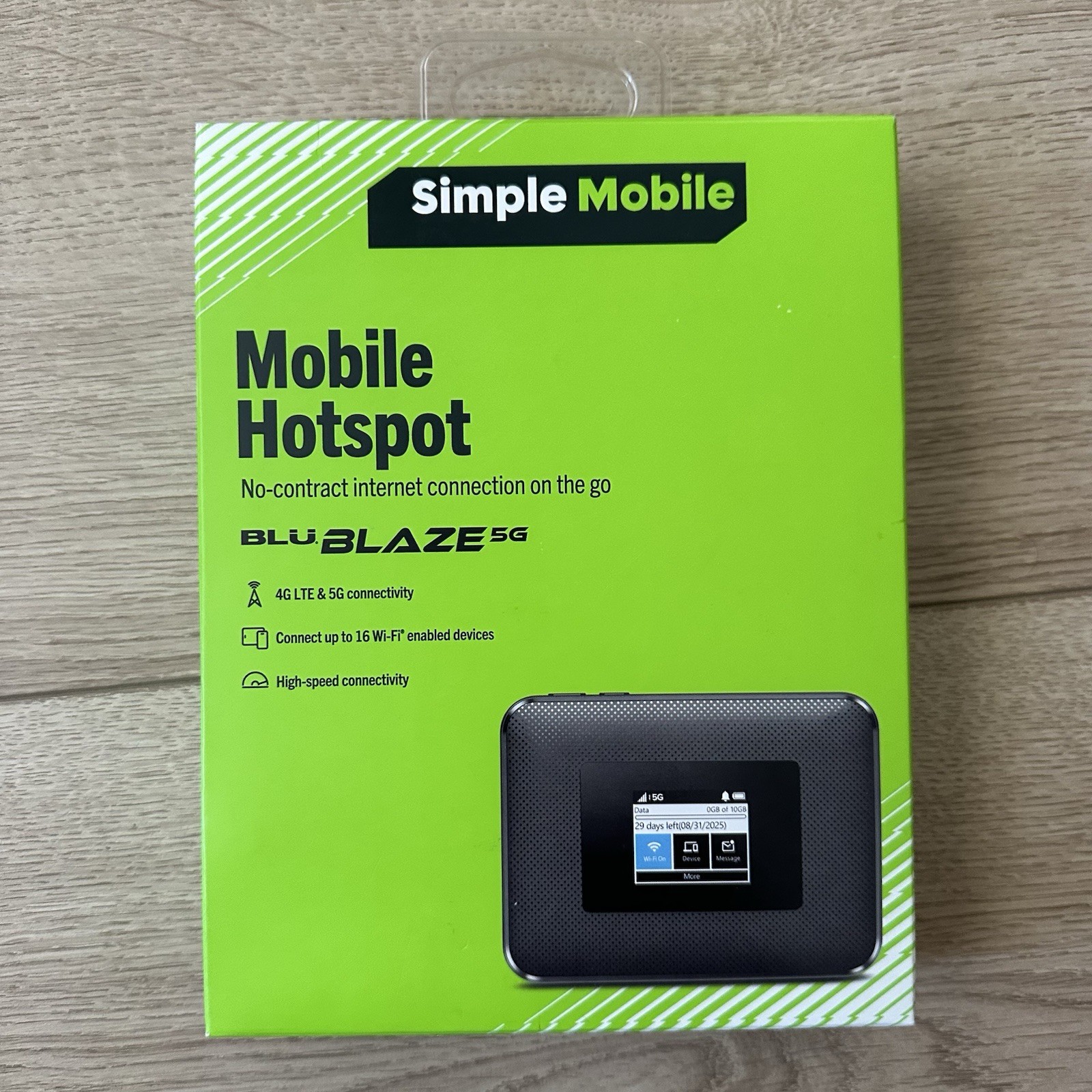 New Simple Mobile BLU Blaze 5G Wi-Fi Hotspot Modem Wireless Compact 4G LTE