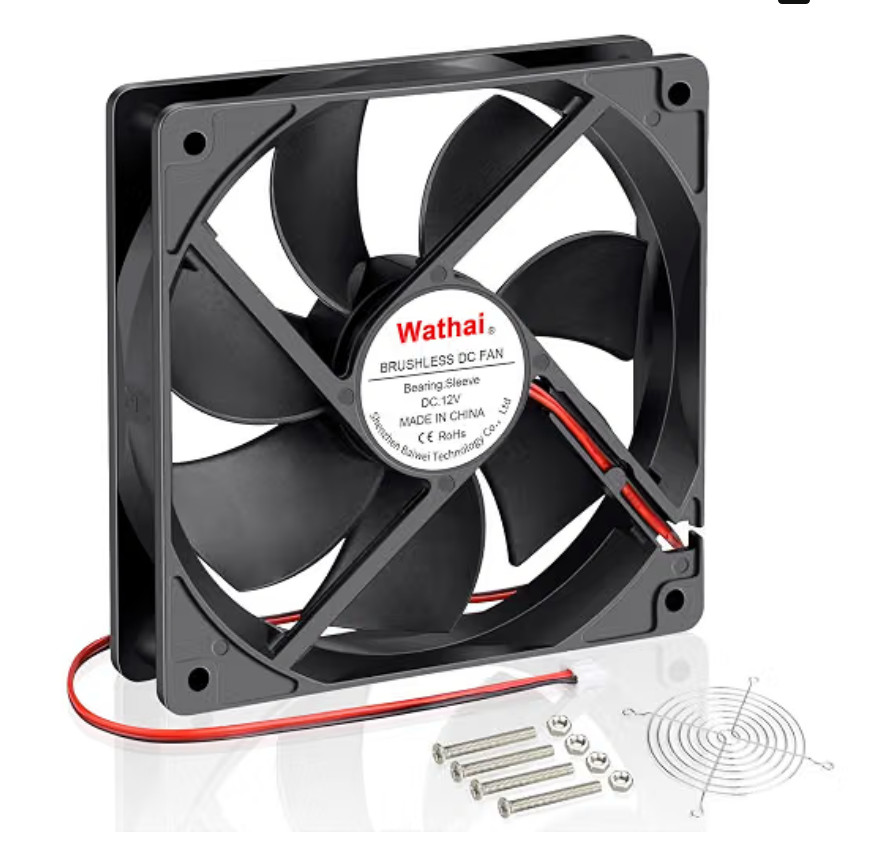 120mm 12V 0.45A 2Pin DC Brushless Cooling Fan 12 Volt 120x120x25mm pack of 2