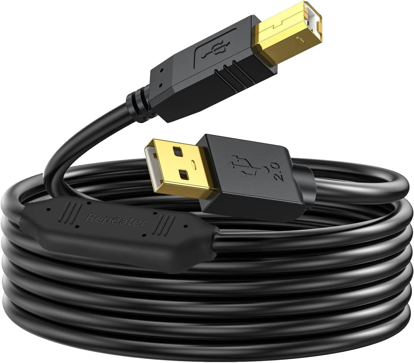 Printer Cable 50 FT - USB a to USB B Printer Cable Compatible with HP, Canon, Br
